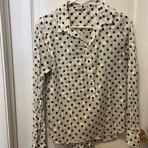 J.Crew Factory Polka Dot Popover Top